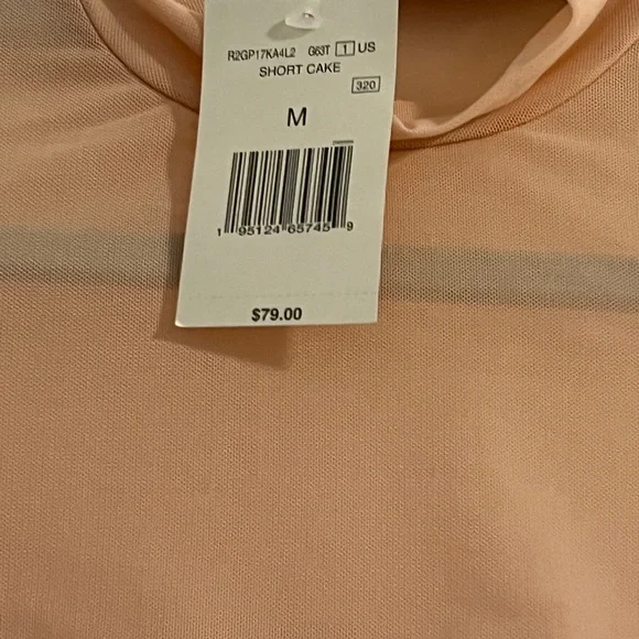 Guess bodysuit size M blush pink satin front mesh - Picture 8 of 9